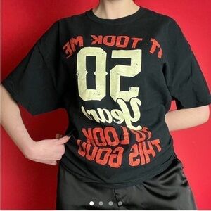 Comedic black graphic tee shirt 🖤🧡​​​​​​​​​​​​​​​​​​​​​​​